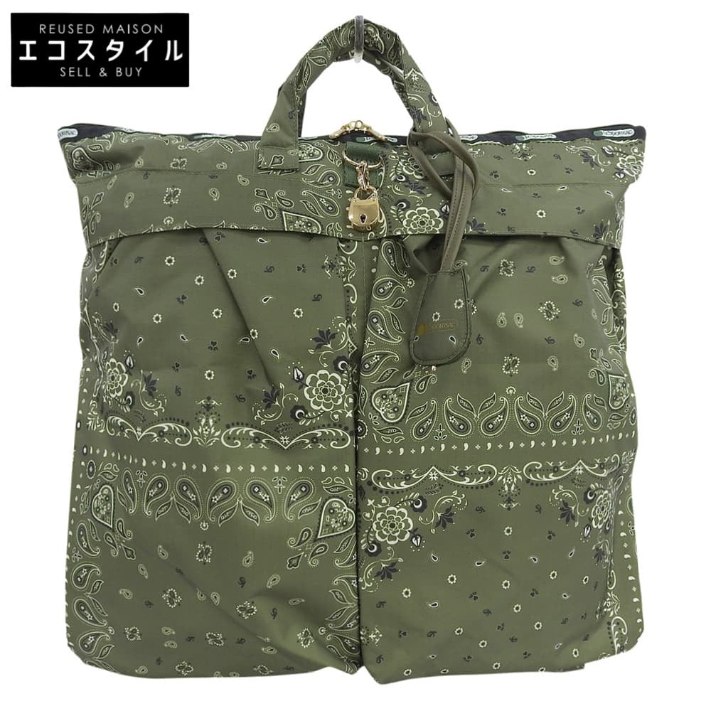 LESPORTSAC レスポートサック 新品同様 LG HELMET TOTE アトリエコレクション ハンドバッグ レディース カーキグリーン ハンドバッグ
