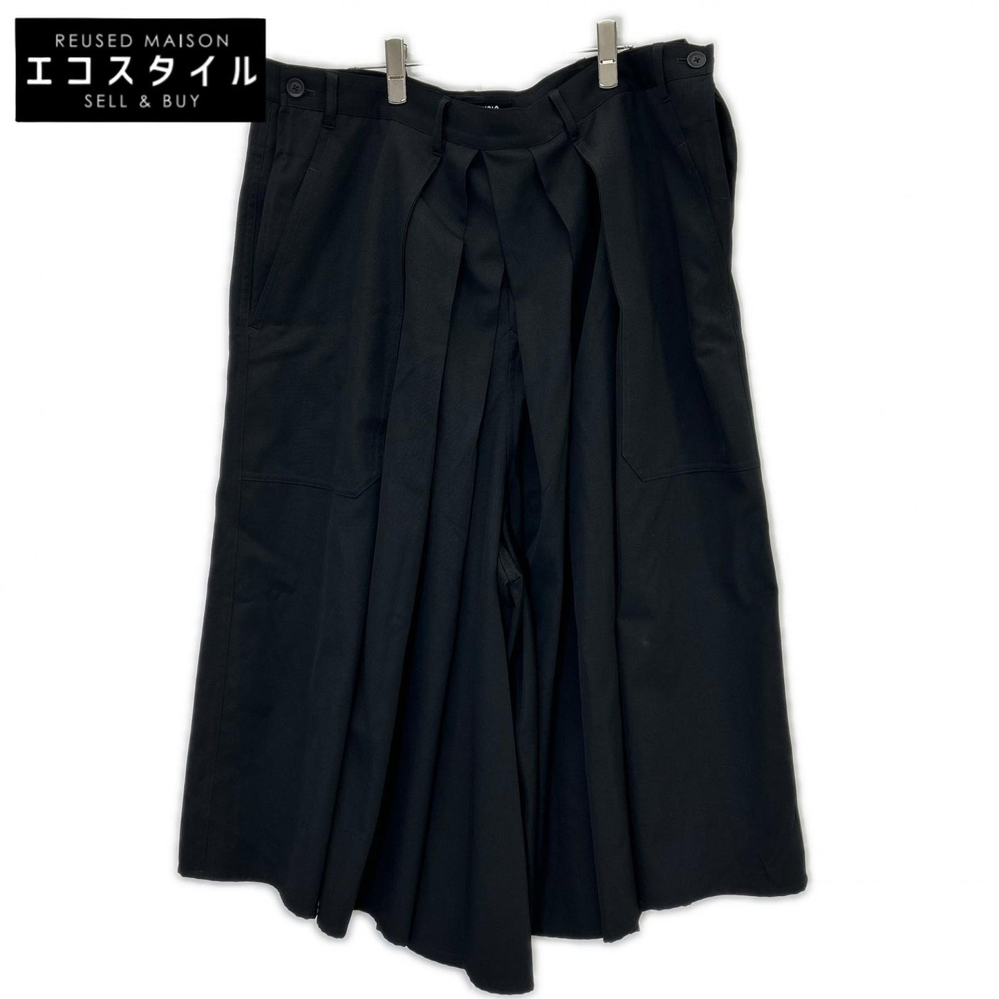 Yohji Yamamoto POUR HOMME ヨウジヤマモトプールオム HL-P08-100 ブラック WOOL GABARDINE HAKAMA PANTS ボトムス