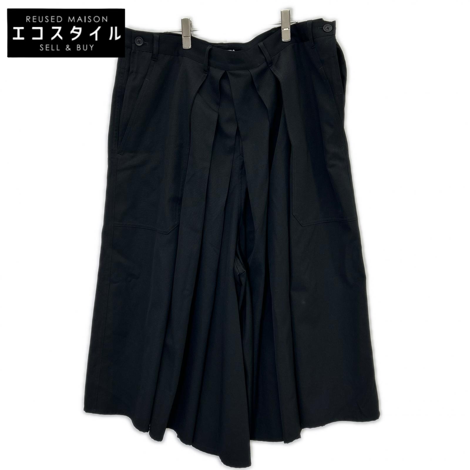 Yohji Yamamoto POUR HOMME ヨウジヤマモトプールオム HL-P08-100 ブラック WOOL GABARDINE HAKAMA PANTS ボトムス