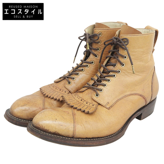 FOOT THE COACHER フットザコーチャー フリンジ レースアップブーツ シューズ メンズ キャメル 8 シューズ