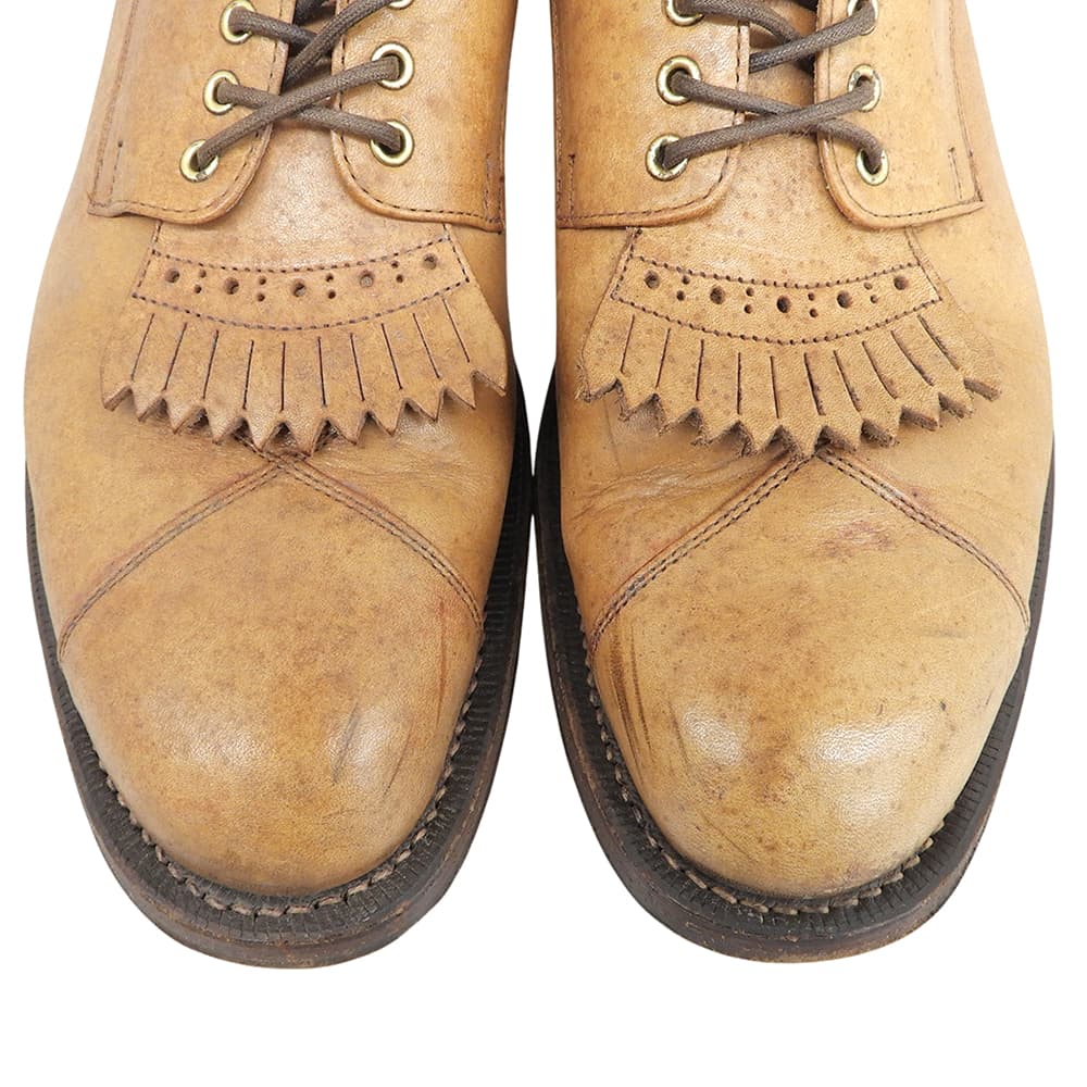 FOOT THE COACHER Fringe Lace-Up Boots Shoes Men's Camel 8 Shoes