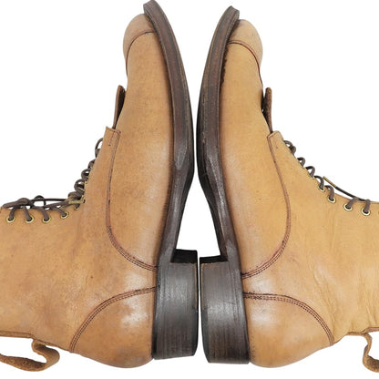 FOOT THE COACHER Fringe Lace-Up Boots Shoes Men's Camel 8 Shoes
