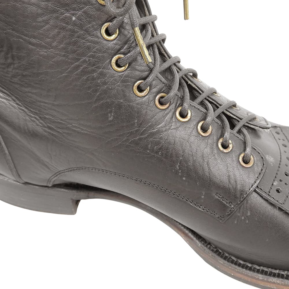 FOOT THE COACHER フットザコーチャー フリンジ レースアップブーツ シューズ メンズ 黒 ブラック 8 1/2 シューズ
