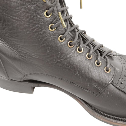 FOOT THE COACHER フットザコーチャー フリンジ レースアップブーツ シューズ メンズ 黒 ブラック 8 1/2 シューズ