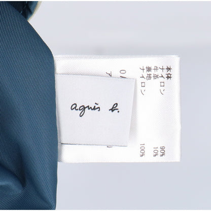 agnes b アニエスベー OAS14-02 グリーン×ネイビー ナイロン 2WAY ハンドバッグ ショルダーバッグ