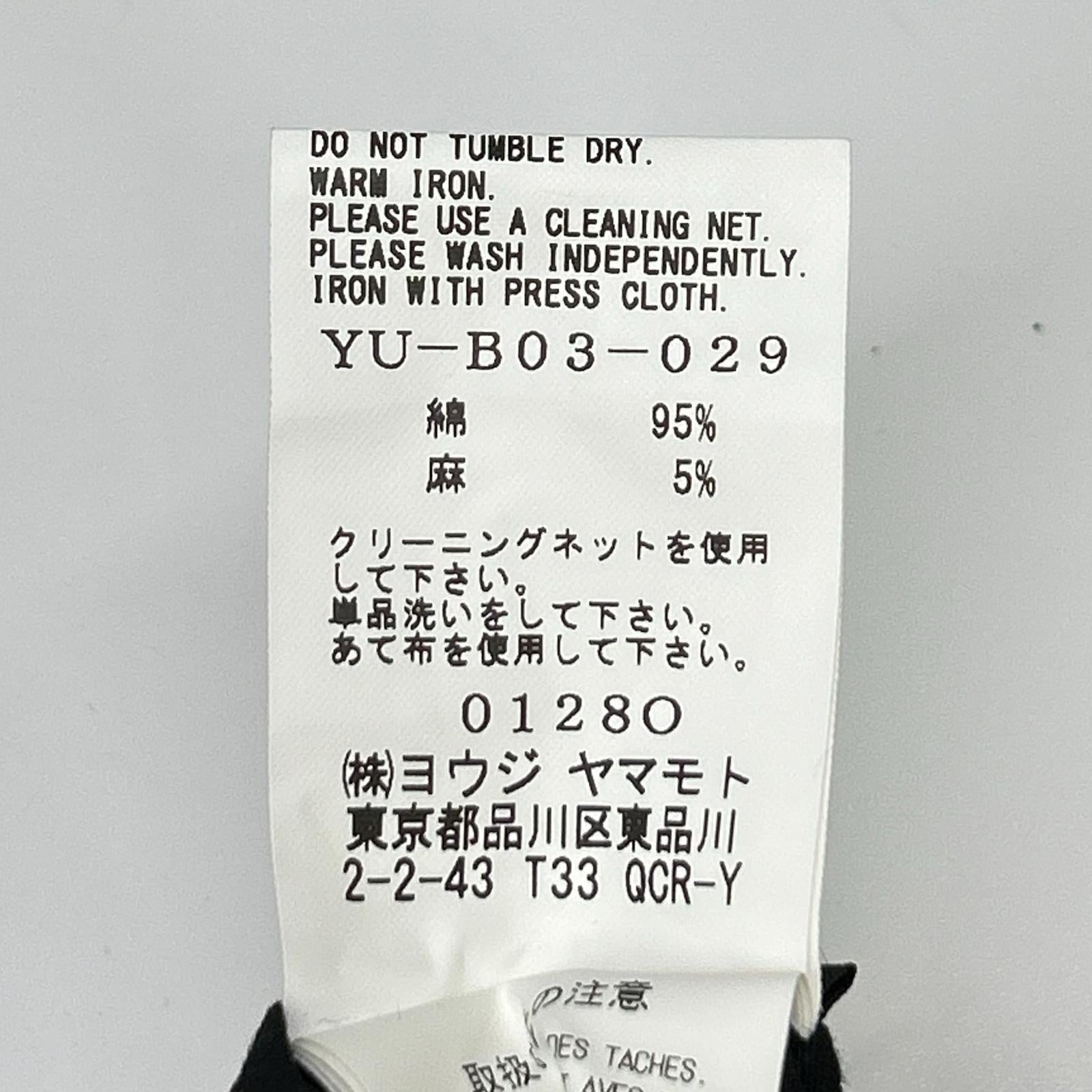 Y's ワイズ YU-B03-029 ブラック ドルマンスリーブシャツ トップス