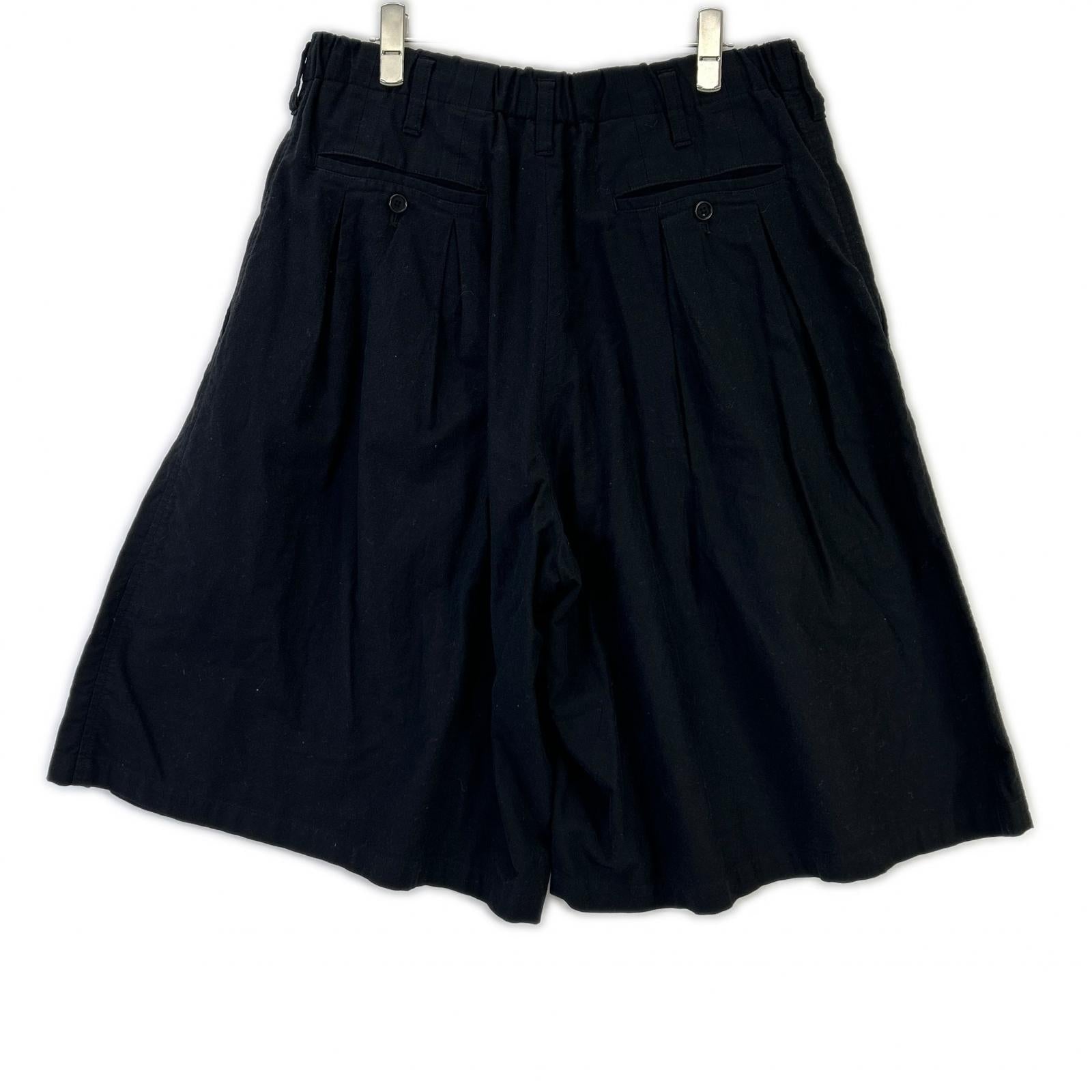 BLACK Scandal Yohji Yamamoto ブラックスキャンダルヨウジヤマモト HN-P25-013 ブラック 20SS Waist Elastin tuck Half Pants ボトムス