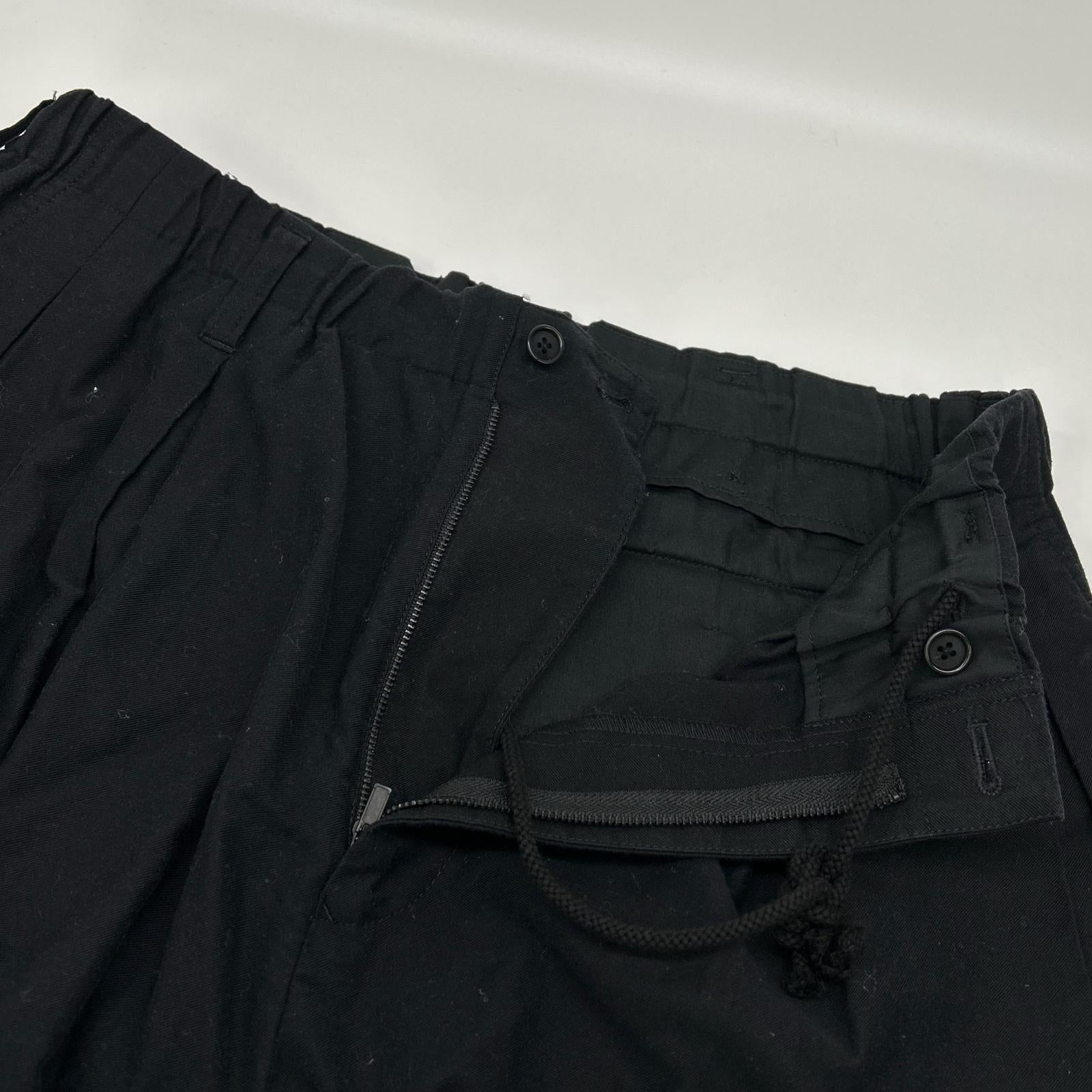 BLACK Scandal Yohji Yamamoto ブラックスキャンダルヨウジヤマモト HN-P25-013 ブラック 20SS Waist Elastin tuck Half Pants ボトムス
