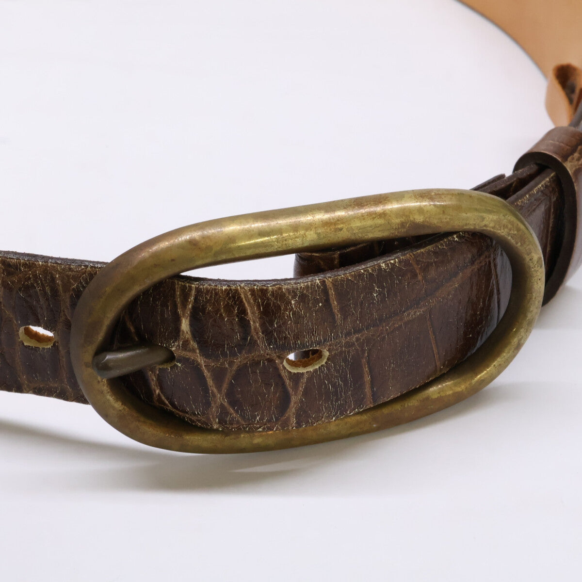 J&M Davidson J&M Davidson embossed crocodile leather belt