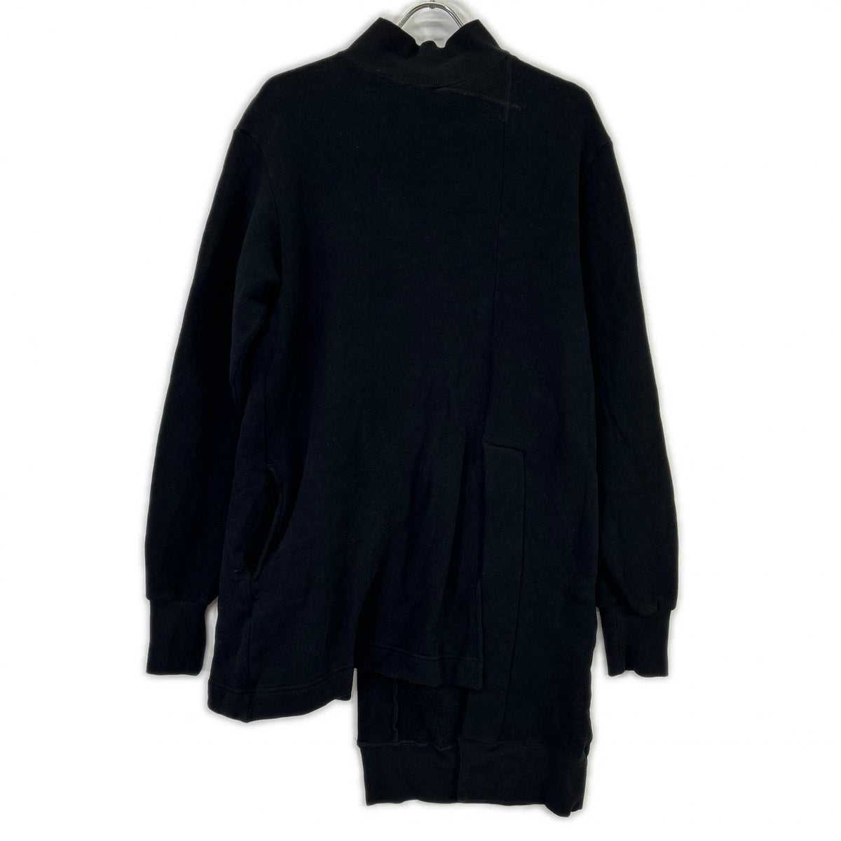 REGULATION Yohji Yamamoto レギュレーション ヨウジヤマモト ブラック Liy/C BACKSIDE FLEECE R-TURTLE NECK COMBINATION トップス