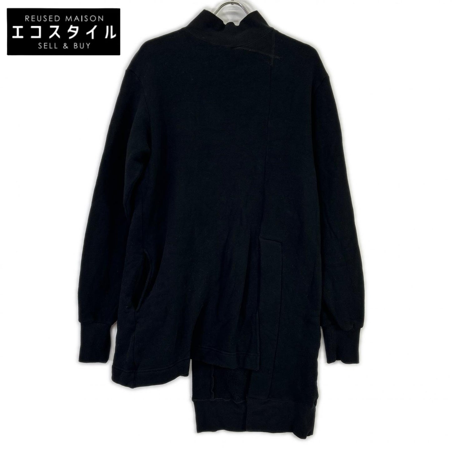 REGULATION Yohji Yamamoto レギュレーション ヨウジヤマモト ブラック Liy/C BACKSIDE FLEECE R-TURTLE NECK COMBINATION トップス