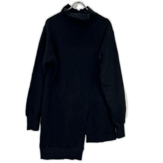 REGULATION Yohji Yamamoto レギュレーション ヨウジヤマモト ブラック Liy/C BACKSIDE FLEECE R-TURTLE NECK COMBINATION トップス