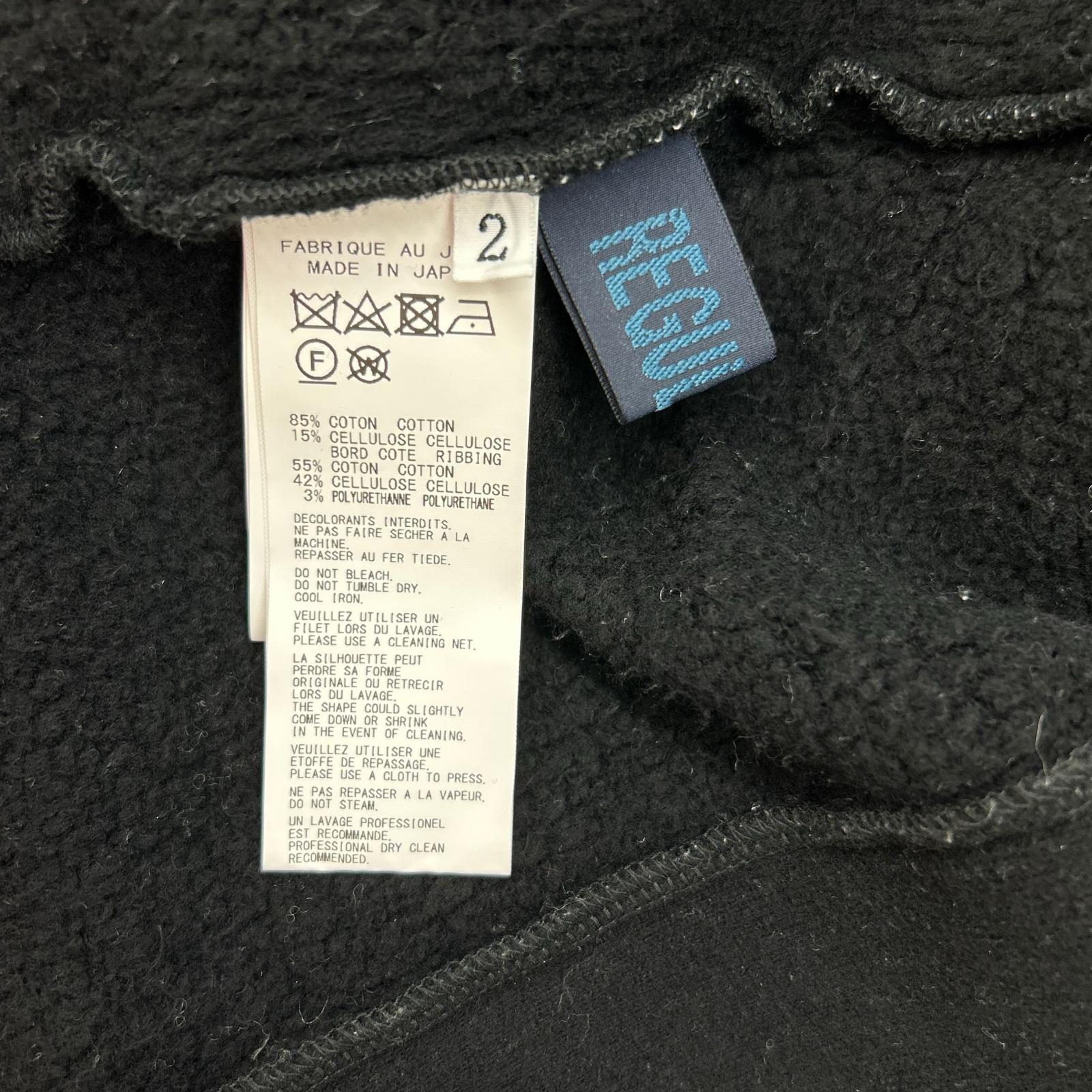 REGULATION Yohji Yamamoto レギュレーション ヨウジヤマモト ブラック Liy/C BACKSIDE FLEECE R-TURTLE NECK COMBINATION トップス