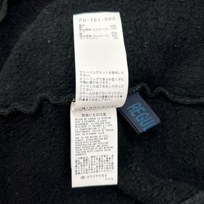 REGULATION Yohji Yamamoto レギュレーション ヨウジヤマモト ブラック Liy/C BACKSIDE FLEECE R-TURTLE NECK COMBINATION トップス
