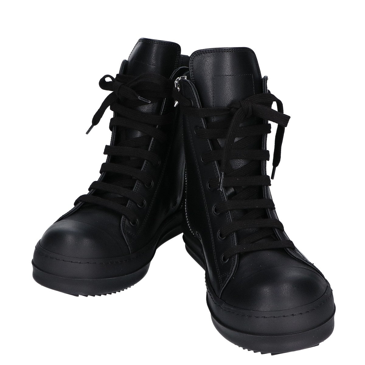 Rick Owens リックオウエンス 新品同様 RU01F2890 TEMPLE SNEAKS オールブラック カーフレザー スニーカー シューズ