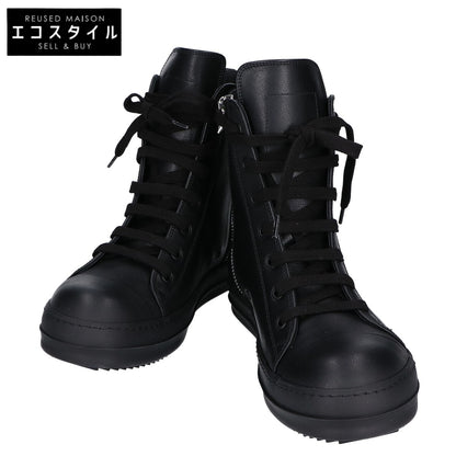 Rick Owens リックオウエンス 新品同様 RU01F2890 TEMPLE SNEAKS オールブラック カーフレザー スニーカー シューズ