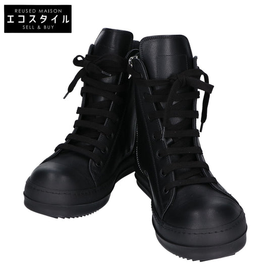 Rick Owens リックオウエンス 新品同様 RU01F2890 TEMPLE SNEAKS オールブラック カーフレザー スニーカー シューズ