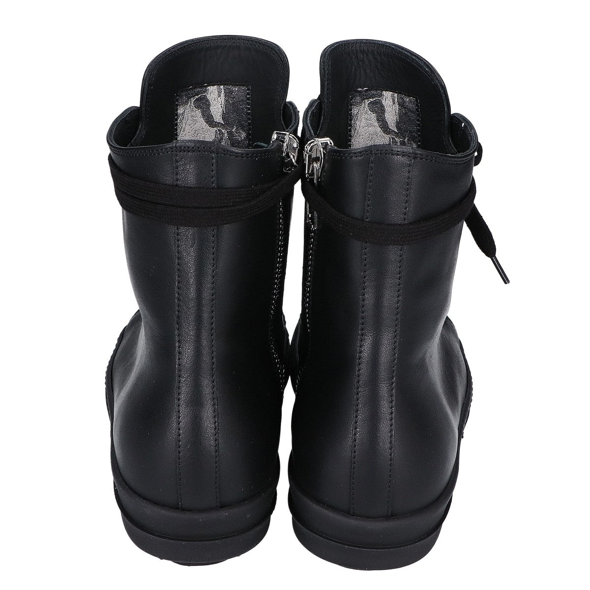 Rick Owens リックオウエンス 新品同様 RU01F2890 TEMPLE SNEAKS オールブラック カーフレザー スニーカー シューズ