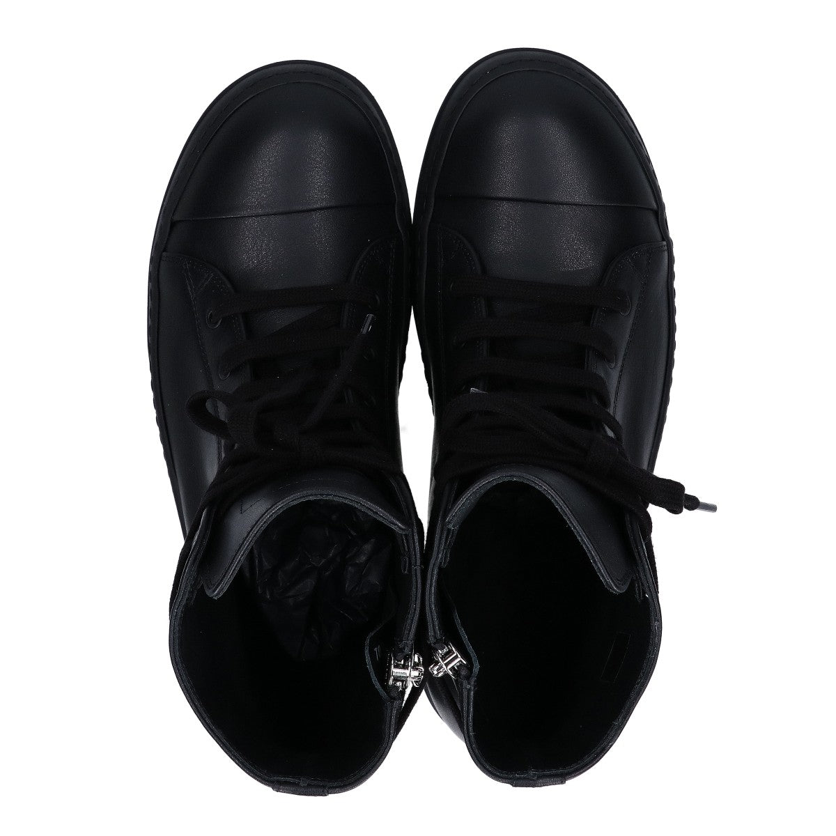 Rick Owens リックオウエンス 新品同様 RU01F2890 TEMPLE SNEAKS オールブラック カーフレザー スニーカー シューズ