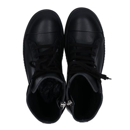 Rick Owens リックオウエンス 新品同様 RU01F2890 TEMPLE SNEAKS オールブラック カーフレザー スニーカー シューズ