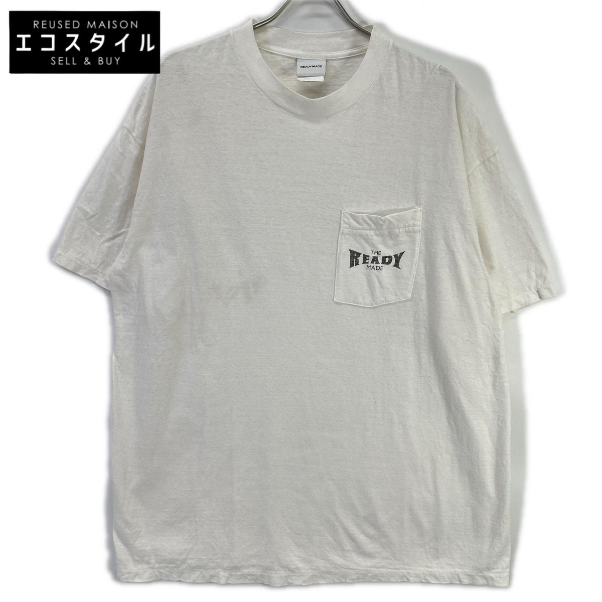 READYMADE レディーメイド RE-CO-WH-00-00-277 White Cotton Pocket Short-Sleeve T-Shirt Tops