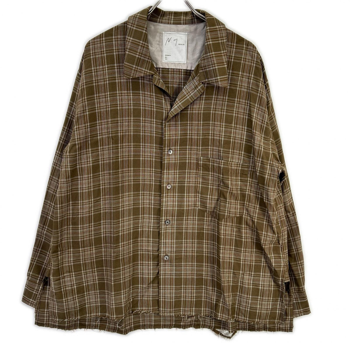 ANCELLM アンセルム ANC-SH80 ブラウン AGING RAYON CHECK SHIRT トップス