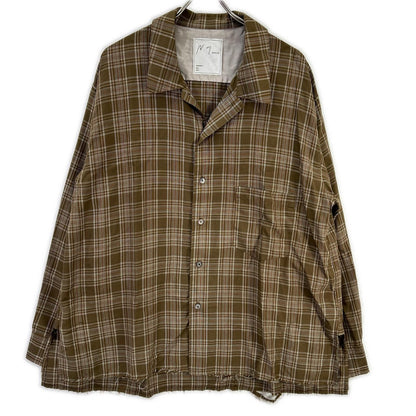 ANCELLM アンセルム ANC-SH80 ブラウン AGING RAYON CHECK SHIRT トップス