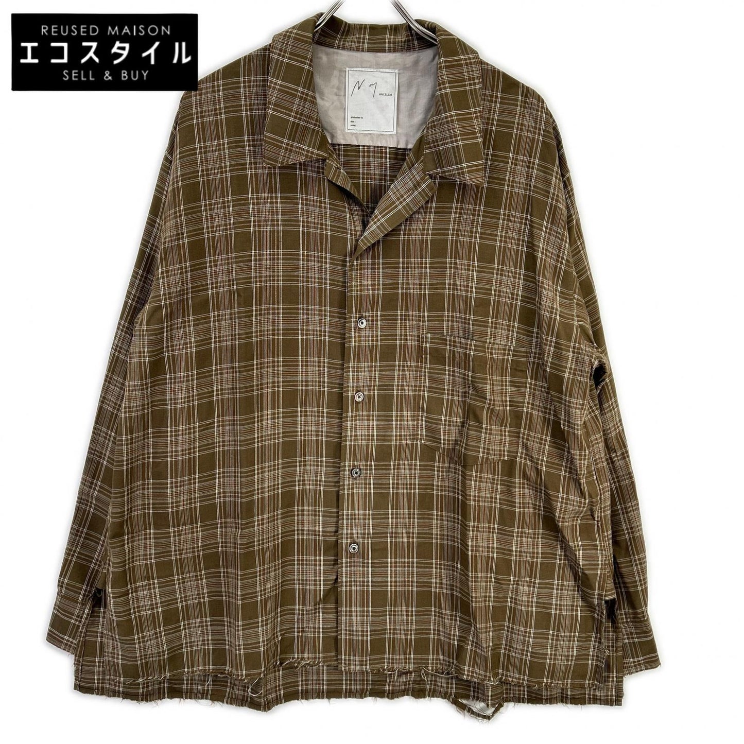 ANCELLM アンセルム ANC-SH80 ブラウン AGING RAYON CHECK SHIRT トップス