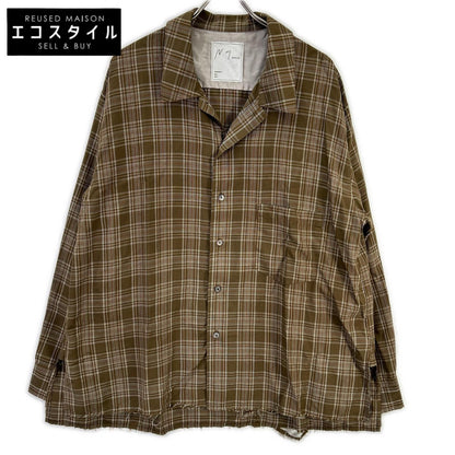 ANCELLM アンセルム ANC-SH80 ブラウン AGING RAYON CHECK SHIRT トップス