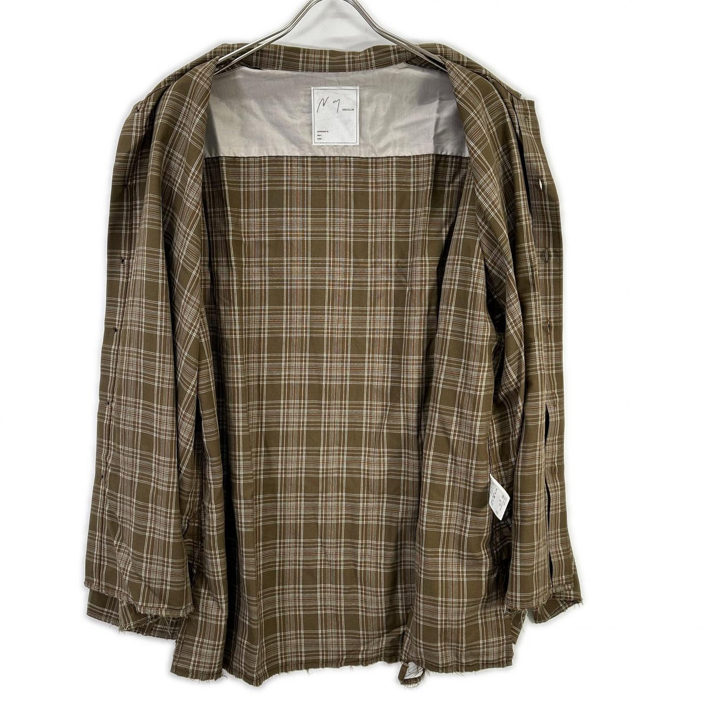 ANCELLM アンセルム ANC-SH80 ブラウン AGING RAYON CHECK SHIRT トップス