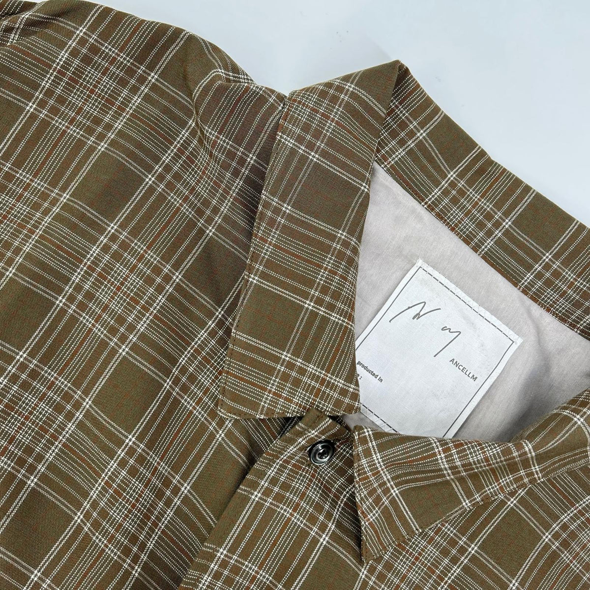ANCELLM アンセルム ANC-SH80 ブラウン AGING RAYON CHECK SHIRT トップス