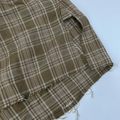 ANCELLM アンセルム ANC-SH80 ブラウン AGING RAYON CHECK SHIRT トップス