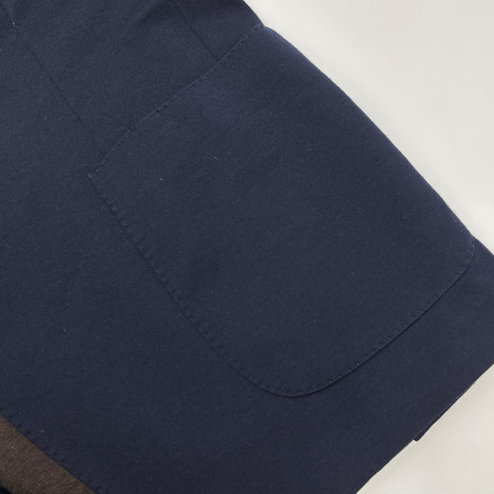 LARDINI Lardini JC939AQ13 navy wool×nylon stretch jacket