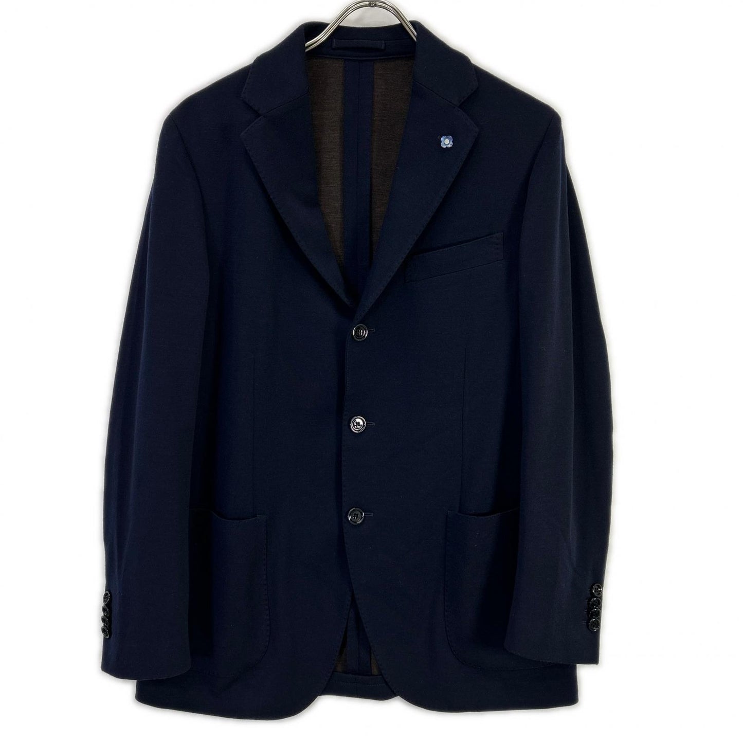 LARDINI Lardini JC939AQ13 navy wool×nylon stretch jacket