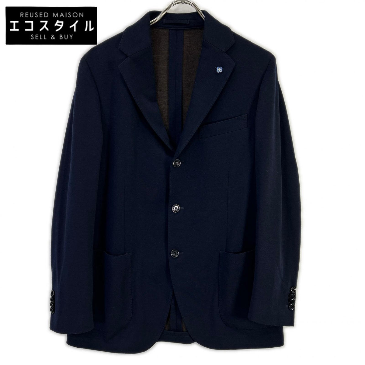 LARDINI Lardini JC939AQ13 navy wool×nylon stretch jacket