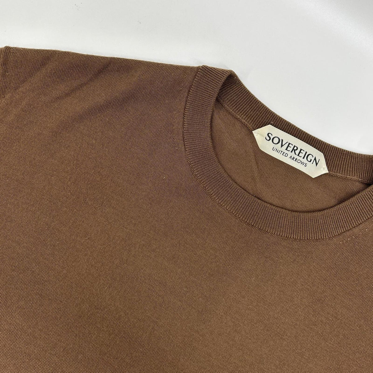 SOVEREIGN Sovereign 1113-1-065147 Brown High-Gauge Crewneck Knit Tops
