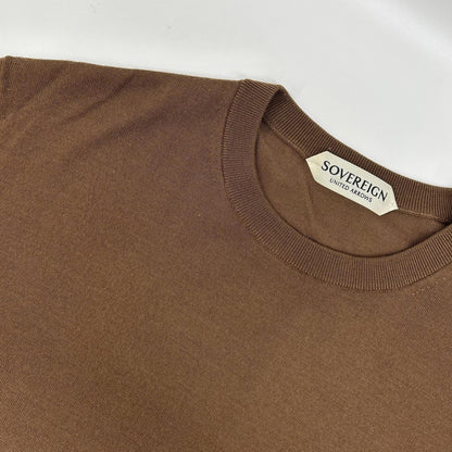 SOVEREIGN Sovereign 1113-1-065147 Brown High-Gauge Crewneck Knit Tops