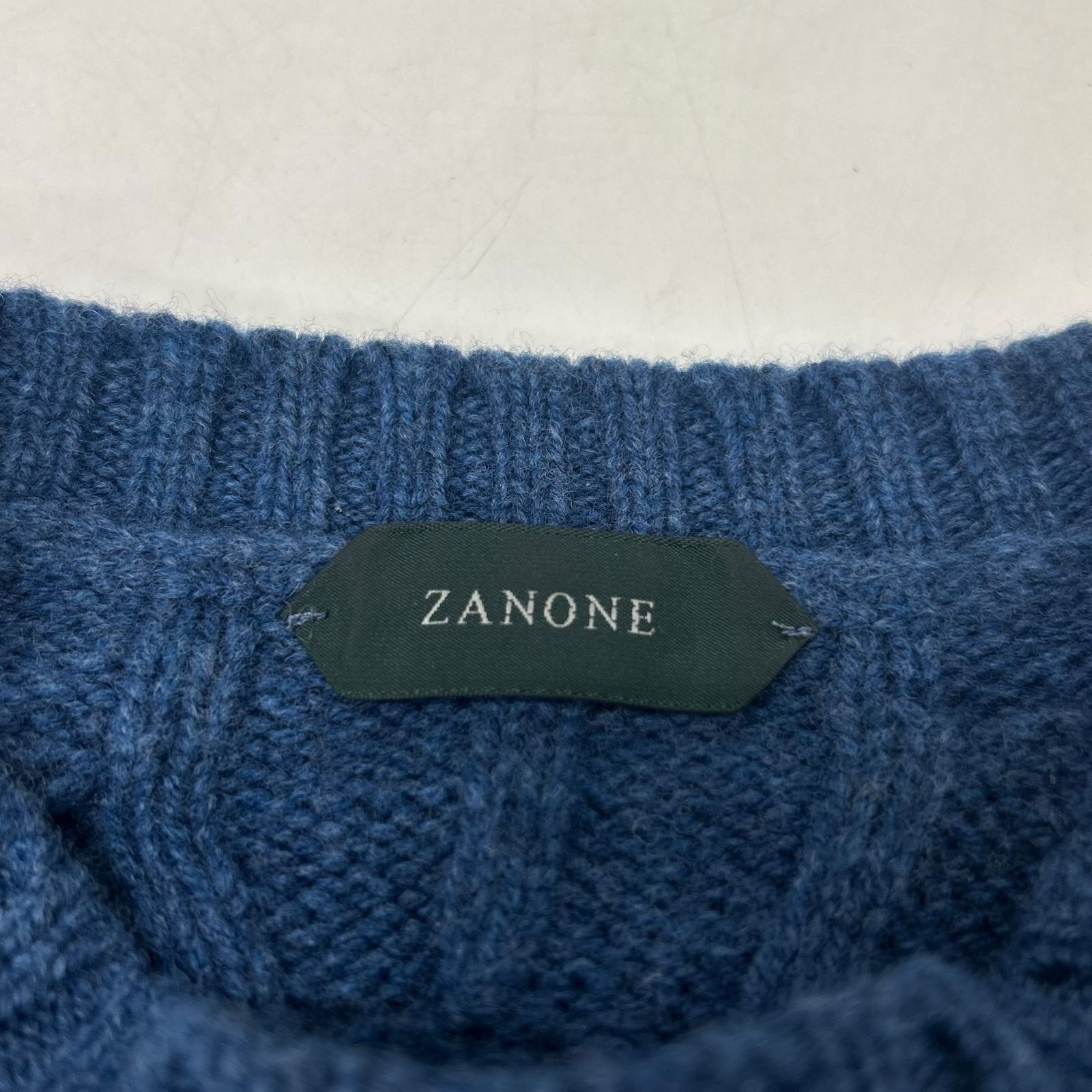 ZANONE ザノーネ 813112 ZN209 ブルー ケーブル編み ニット トップス