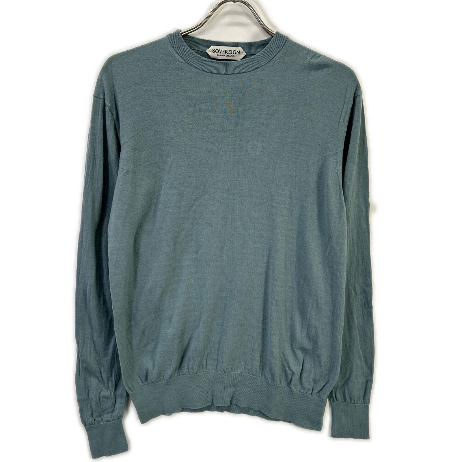 UNITED ARROWS ユナイテッドアローズ ブルー ハイゲージ クルーネックニット トップス