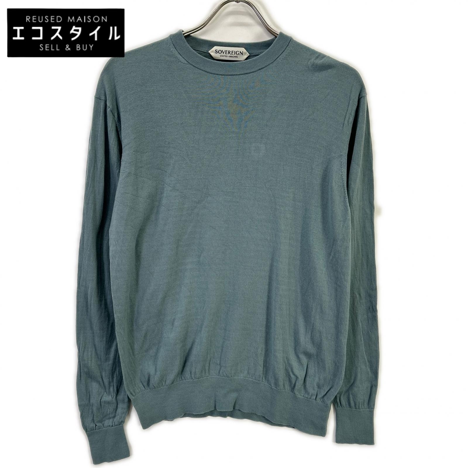 UNITED ARROWS ユナイテッドアローズ ブルー ハイゲージ クルーネックニット トップス