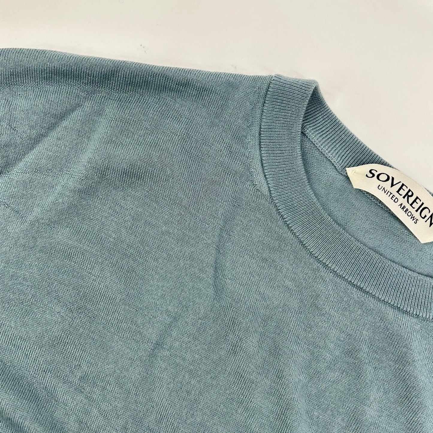 UNITED ARROWS ユナイテッドアローズ ブルー ハイゲージ クルーネックニット トップス
