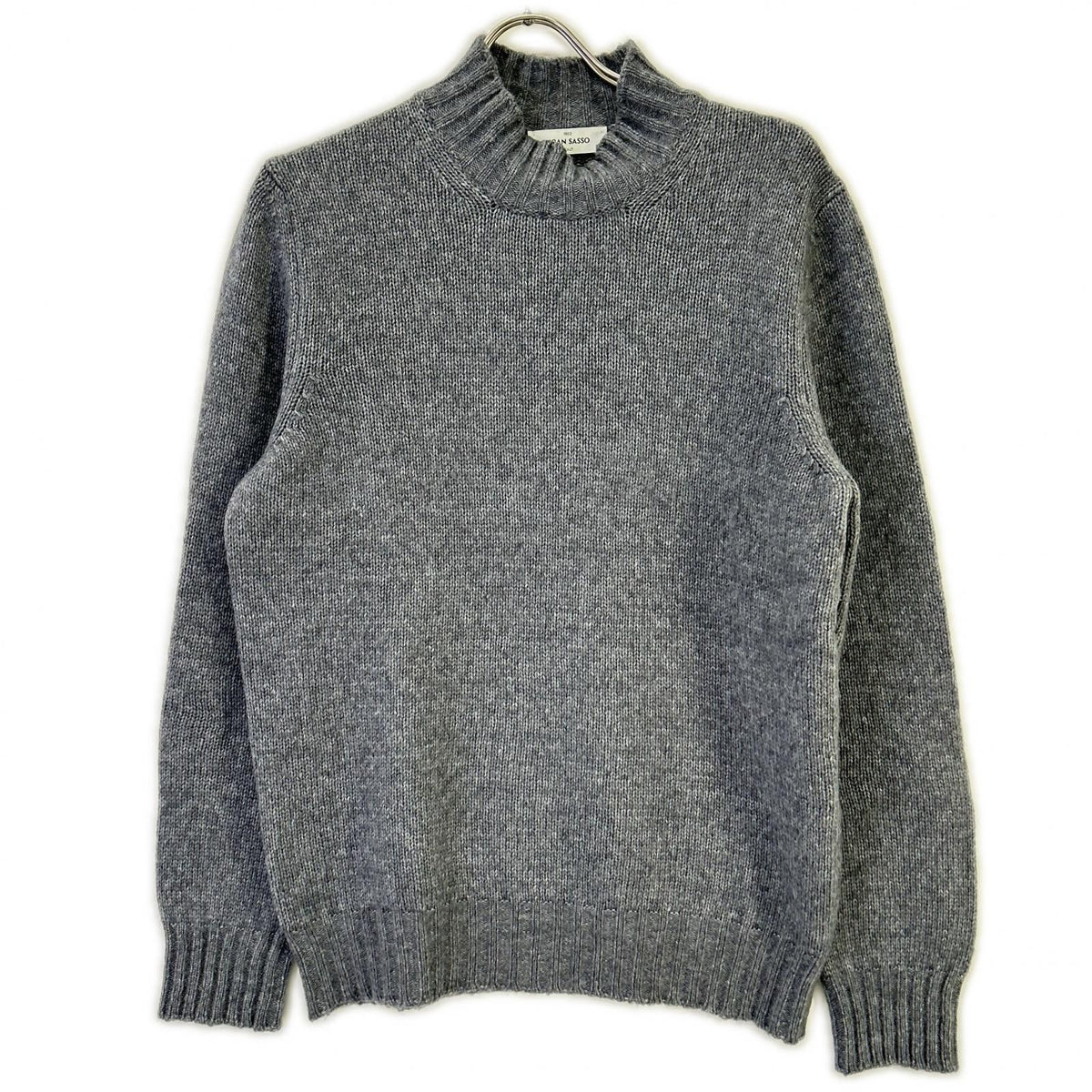 GRAN SASSO gray 5G mid-gauge wool-nylon mock neck top