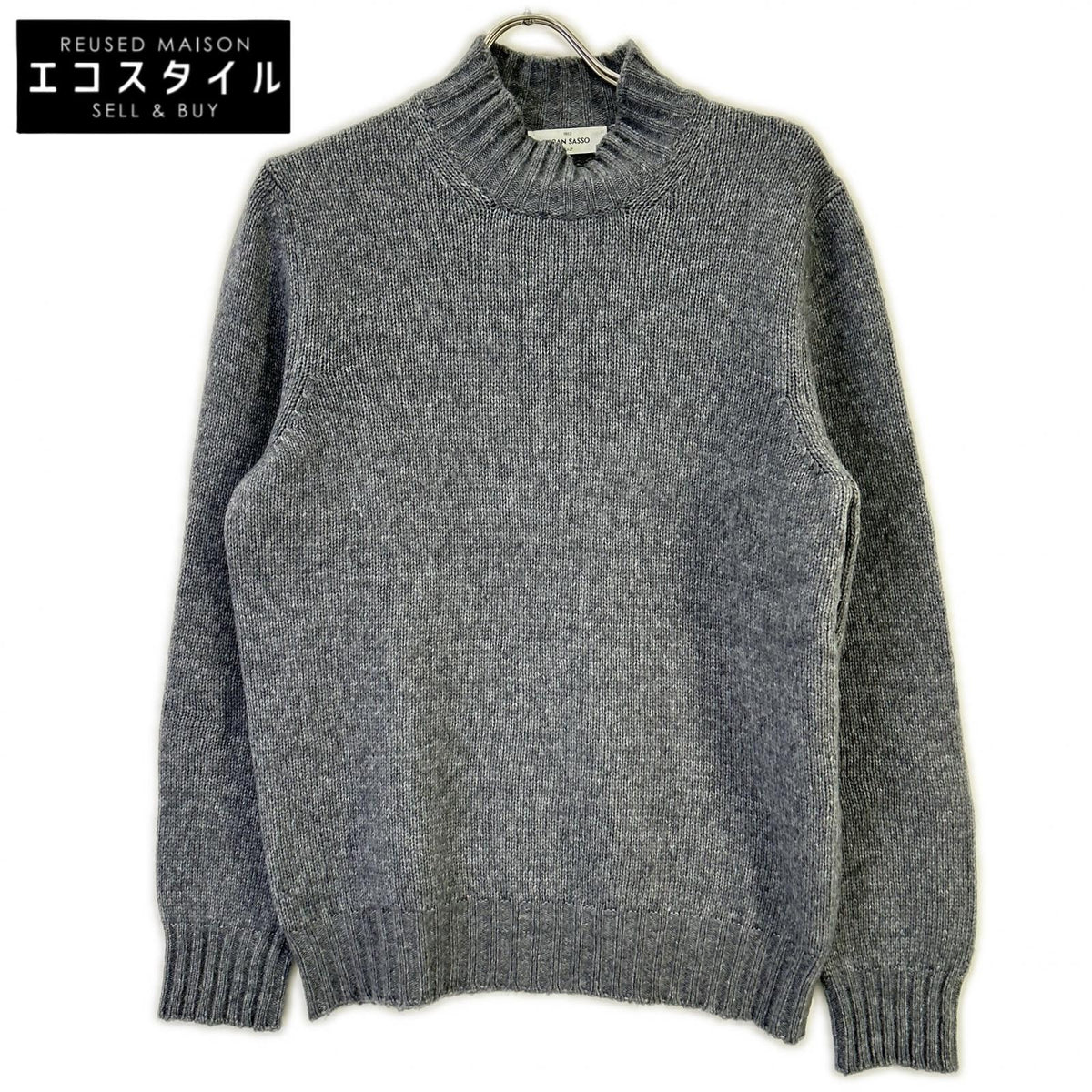 GRAN SASSO gray 5G mid-gauge wool-nylon mock neck top