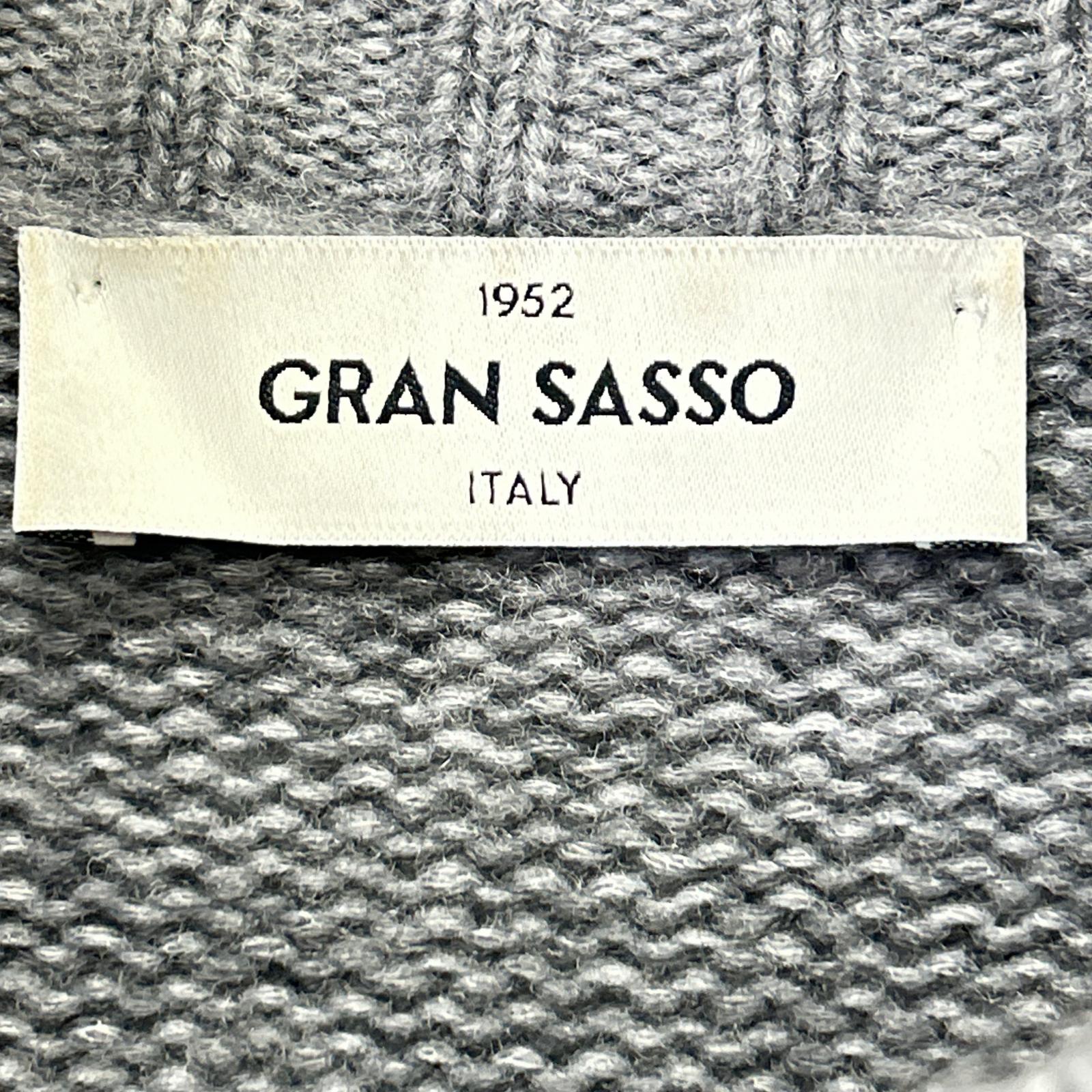 GRAN SASSO グランサッソ グレー 5G ミドルゲージ ウールナイロン モックネック トップス
