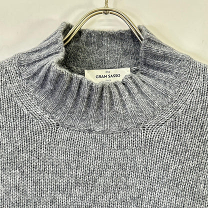 GRAN SASSO gray 5G mid-gauge wool-nylon mock neck top