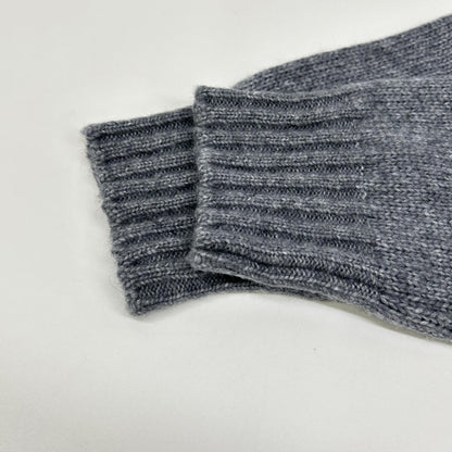 GRAN SASSO gray 5G mid-gauge wool-nylon mock neck top