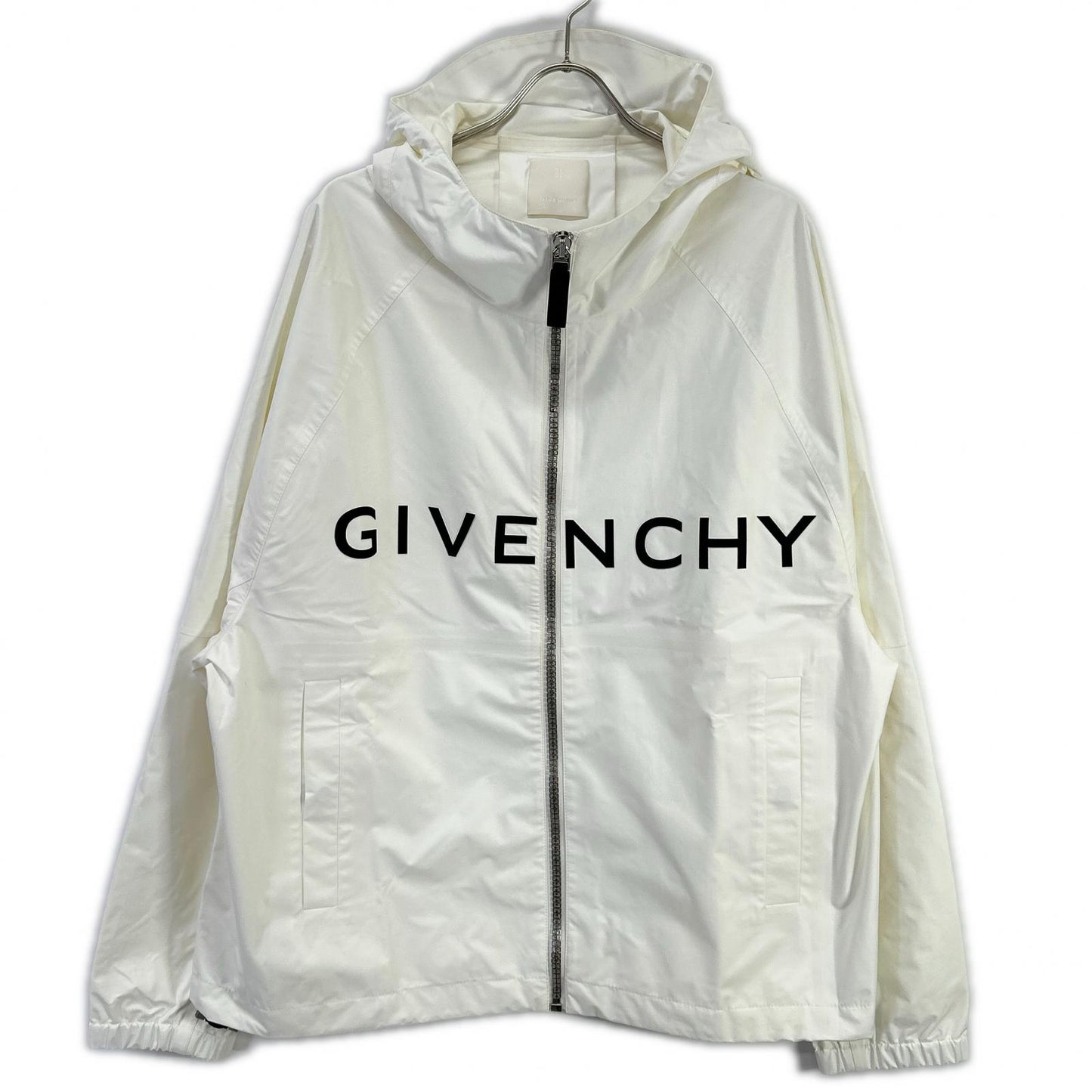 GIVENCHY ジバンシィ ホワイト ロゴ メタルジップ ナイロンブルゾン ジャケット