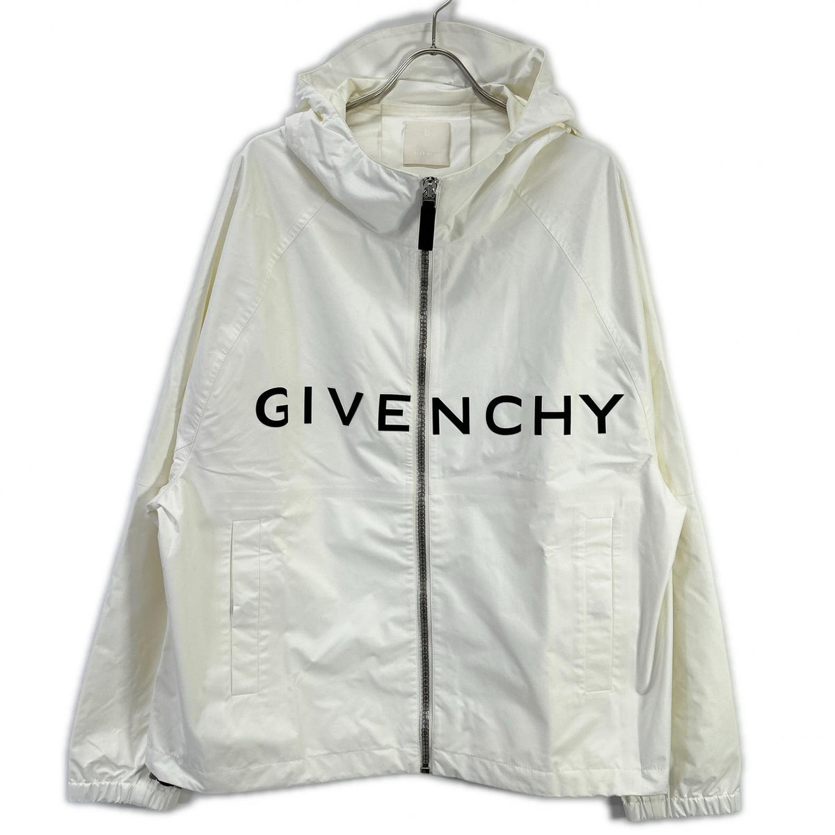 GIVENCHY ジバンシィ ホワイト ロゴ メタルジップ ナイロンブルゾン ジャケット