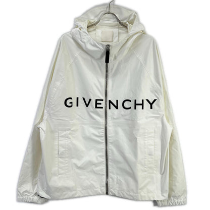 GIVENCHY ジバンシィ ホワイト ロゴ メタルジップ ナイロンブルゾン ジャケット