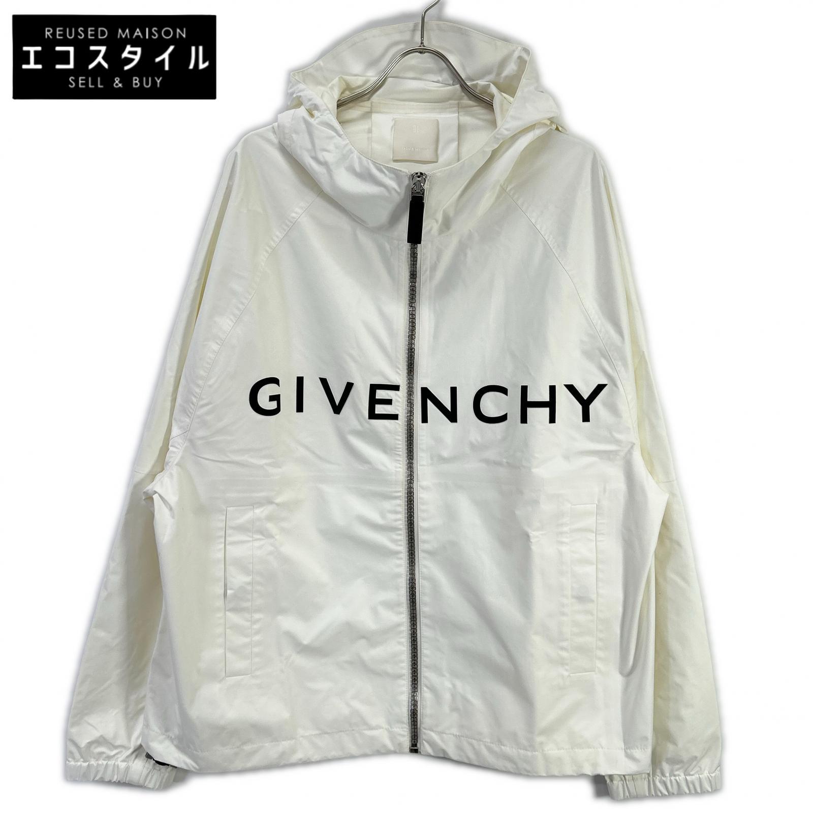GIVENCHY ジバンシィ ホワイト ロゴ メタルジップ ナイロンブルゾン ジャケット